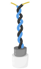 Twisted Pair Electrical Cable Wires Blue and Black