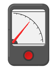Analog Voltmeter Ammeter Gauge with Red Indicator Needle Reading