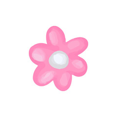 Pink flower isolated on a white background with a soft floral illustration style