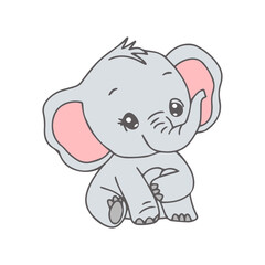 Cute Elephant Character Mascot 