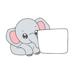 Cute Elephant Character Mascot 