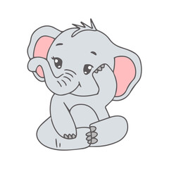 Cute Elephant Character Mascot 