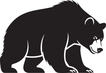 Obraz premium Wild animal bear vector illustration silhouette drawing