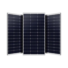 High-efficiency solar energy panels arranged in a professional symmetrical layout for sustainability projects.
