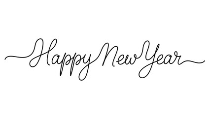 Modern Happy New Year Neon Text - Bright Green and Pink Gradient Lettering