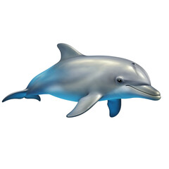 Fototapeta premium A graceful dolphin swimming isolated on transparent background