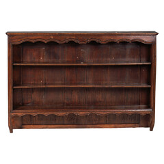 Antique Wooden Shelf Display Unit Rustic Dark Wood