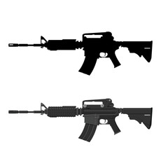 AR-15 Modern Tactical Assault Rifle Vector Icon