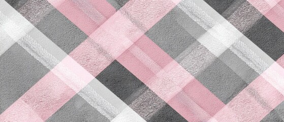 Fototapeta premium Pastel Pink and Gray Tartan Plaid Seamless Pattern Design