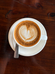 A cup of coffee latte.