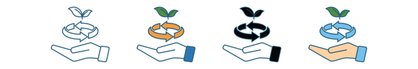  Multiple color set design mode ESG Environmental, Social, and Governance web banner icon vector, illustration