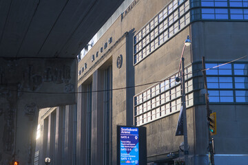 Naklejka premium abstract perspective view of Scotiabank Arena (southwest corner of Lake Shore Blvd W and Bay St), Toronto