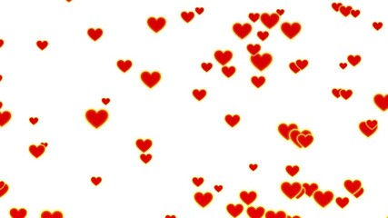 Valentine's day love hearts particles animation.Love Emoji social media element Live streaming style transparent background.  - Powered by Adobe