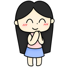 Cute cartoon girl