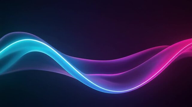 Abstract Neon Wave Flowing Over Dark Background with Vibrant Colors