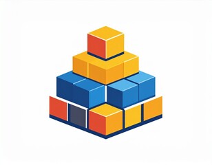 Obraz premium Modular construction blocks abstract icon