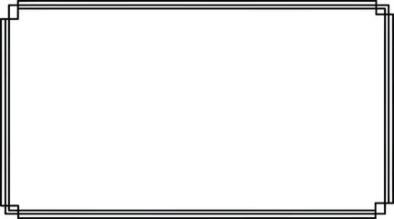 Minimal White Background With Black Line Frame. Black Border, Modern Layout, Simple Frame