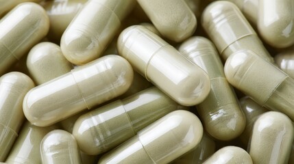 Background with capsules and pills, medical concept