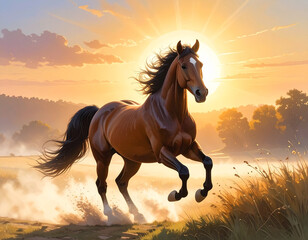 馬　干支　生成AI　年賀状　