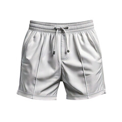 White satin shorts with drawstring waist for men