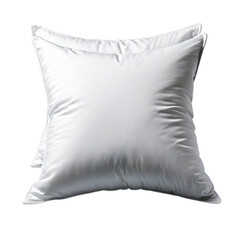 Two soft white pillows stacked on top of each other against a solid black background