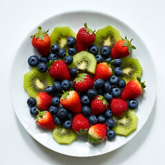 Obraz premium This fruit display is ideal for health food ads, recipe books, or nutrition articles, promoting freshness and vitality.