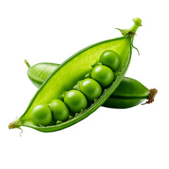Fresh green peas inside pod
