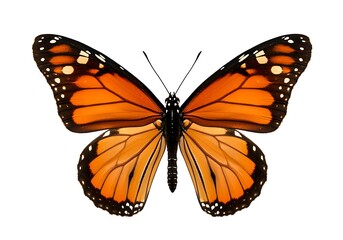 Fototapeta premium Monarch Butterfly Wings Spread Isolated on White Background