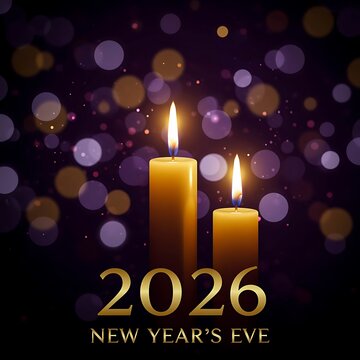 Golden Candles for New Year's Eve 2026 Celebration