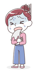 嘔吐している女性（吐き気・体調不良・つわり）