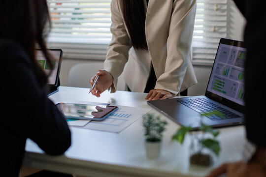 ESG environment social governance investment business. ethical and responsible business concept. Business group meeting plan to green business investment strategy for sustainable.

