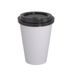 Coffee paper cup mockup 3d rendering on transparent background 