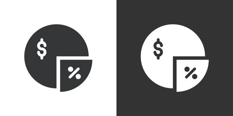 Financial Pie Chart icon. Solid glyph series icon