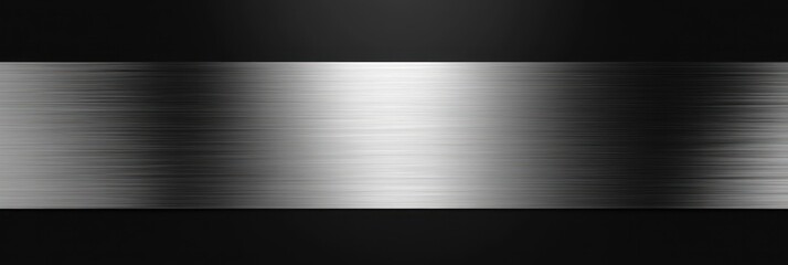 sleek horizontal brushed metal band on dark black background conveying modern minimalist industrial elegance
