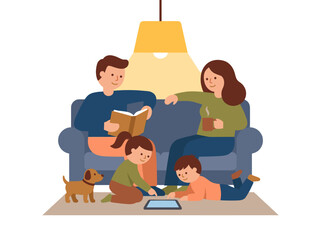 Family enjoying quality time together indoors.