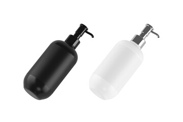 dispenser pump plastic bottle 3d rendering on transparent background