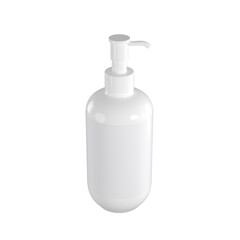 dispenser pump plastic bottle 3d rendering on transparent background
