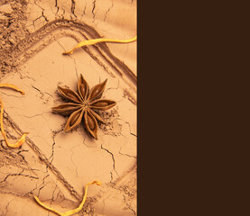 The patterns formed by clay, sand, and soil are embellished with spices and octagonal props. The layout is simple, with Middle Eastern and American Western styles, relatively simple. The design includ