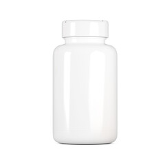 Supplement Vitamin pill black bottle 3d rendering on transparent background