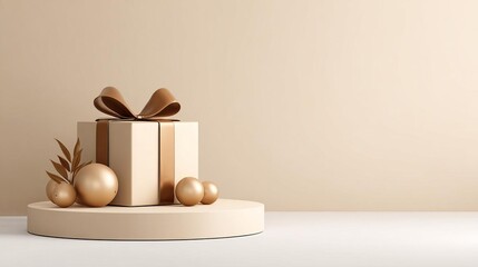 A stylish gift box adorned with gold elements for modern celebrations.
