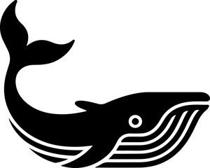 Whale fish silhouette vector illustration