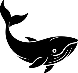 Whale fish silhouette vector illustration