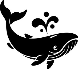 Whale fish silhouette vector illustration