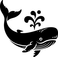Whale fish silhouette vector illustration