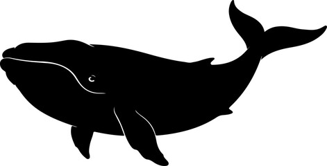 Whale fish silhouette vector illustration