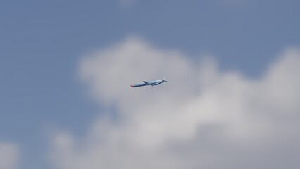 Fototapeta premium Missile attack. Cruise missile flying. Missile launch.