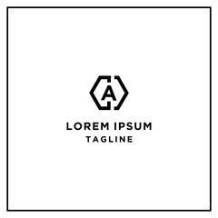 Fototapeta premium ca or ac hexagon logo