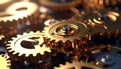 Golden gears in intricate mechanism