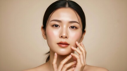 Skincare and Beauty Concept with Young Asian Woman