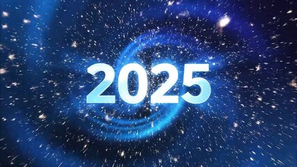 Dynamic futuristic countdown flashes forward to the exciting year 2025 with digital energy streaks - Powered by Adobe